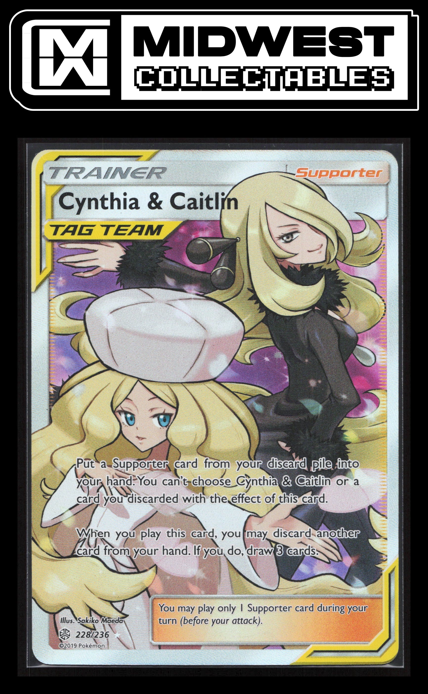 Pokémon Cynthia & Caitlin (Full Art) - SM - Cosmic Eclipse #228/236 - Card ID# 10059