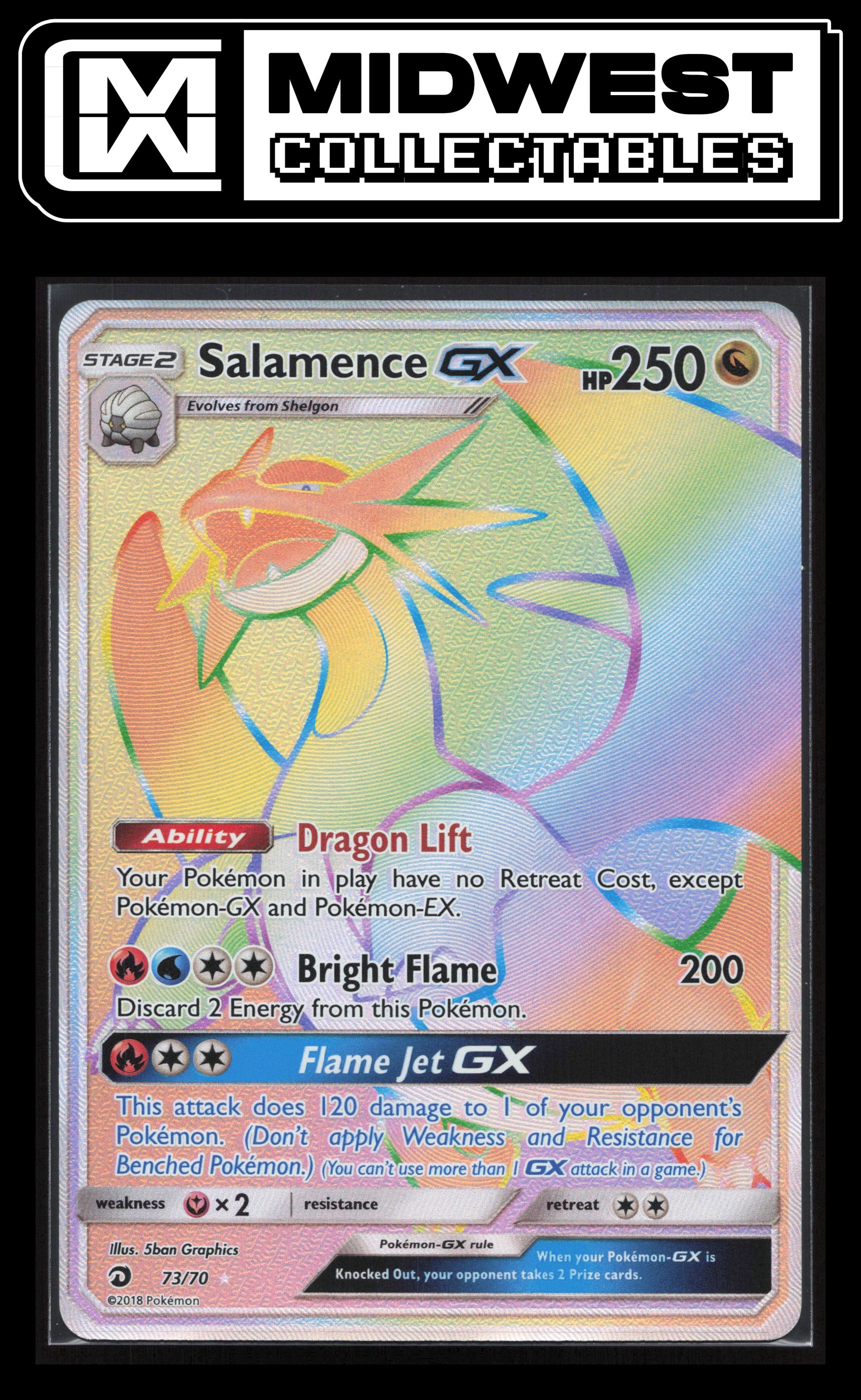 Pokémon Salamence GX (Secret) - Dragon Majesty #73/70 - Card ID# 10065