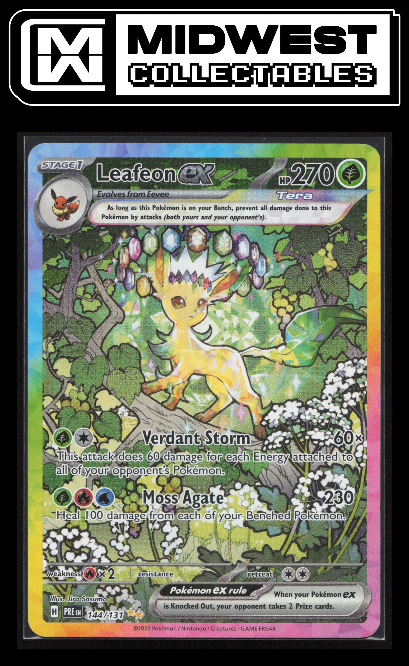 Pokémon Leafeon ex - SV: Prismatic Evolutions #144/131 - Card ID# 10071