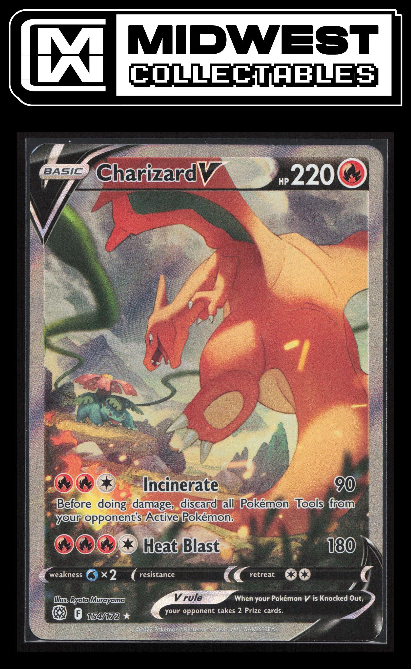 Pokémon Charizard V (Alternate Full Art) - SWSH09: Brilliant Stars #154/172 - Card ID# 10075