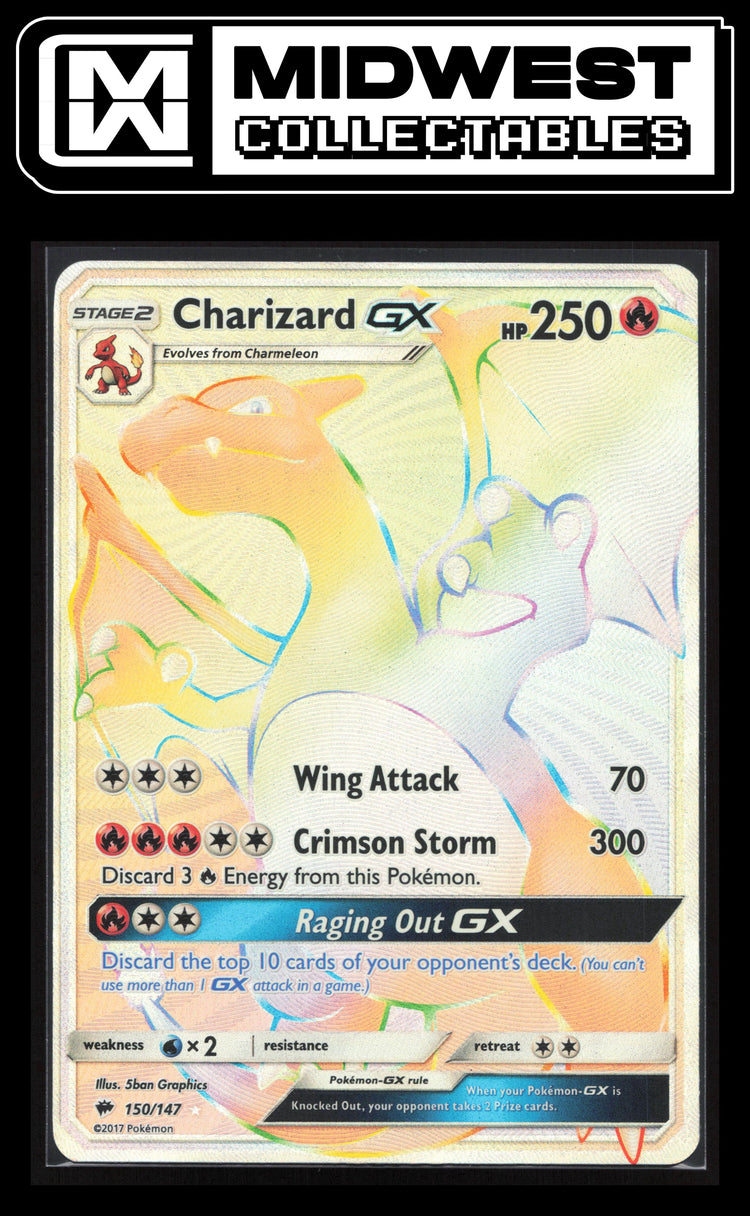 Pokémon Charizard GX (Secret) - SM - Burning Shadows #150/147 - Card ID# 10077