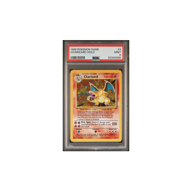 Pokémon 1999 Charizard- Holo Base Set #4 PSA 9 MINT [93340088] 