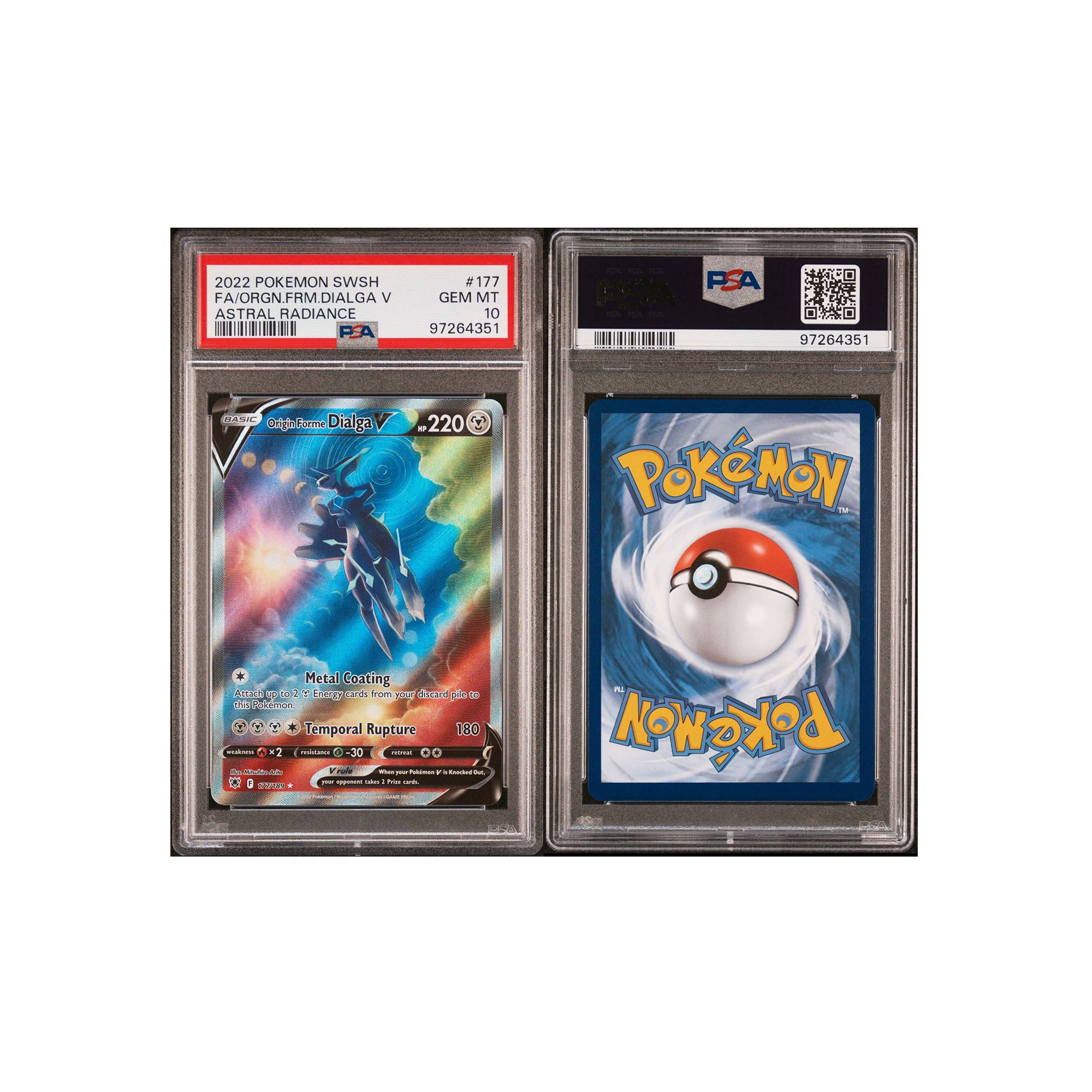 Pokémon 2022 Astral Radiance Origin Forme Dialga V (Full Art) #177 PSA 10 GEM MINT [97264351]