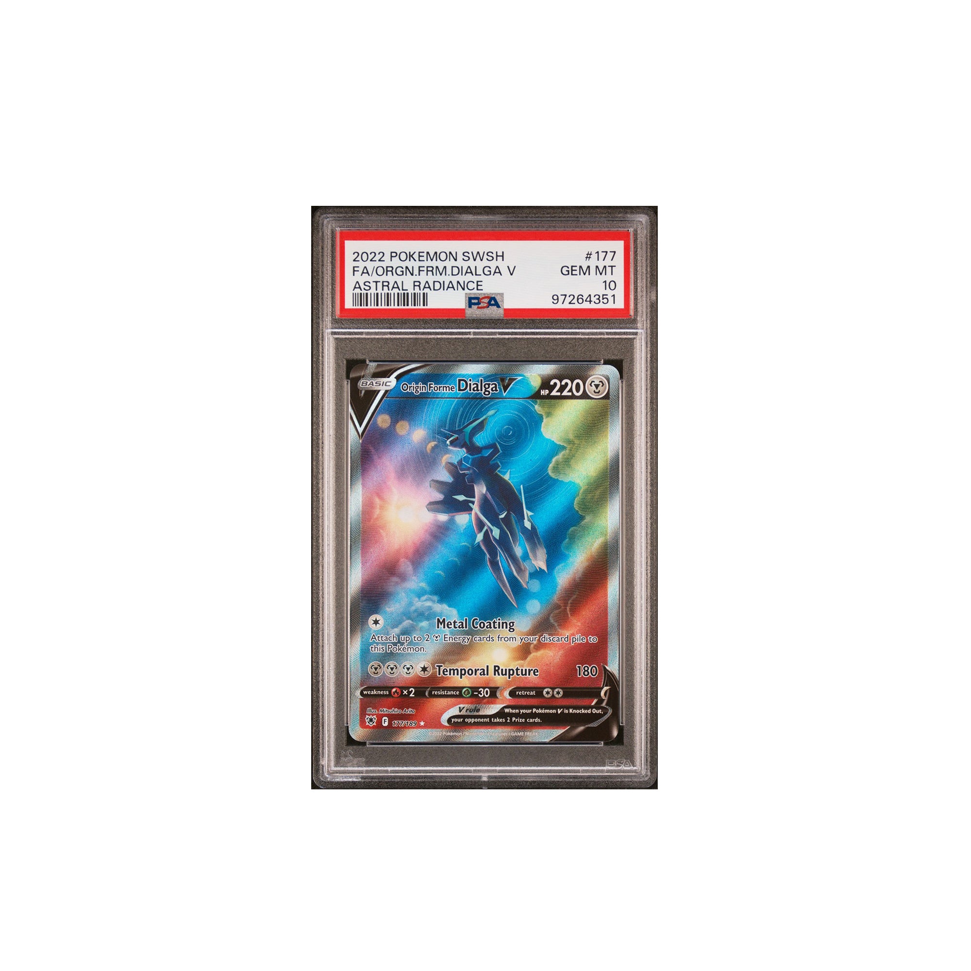 Pokémon 2022 Astral Radiance Origin Forme Dialga V (Full Art) #177 PSA 10 GEM MINT [97264351]