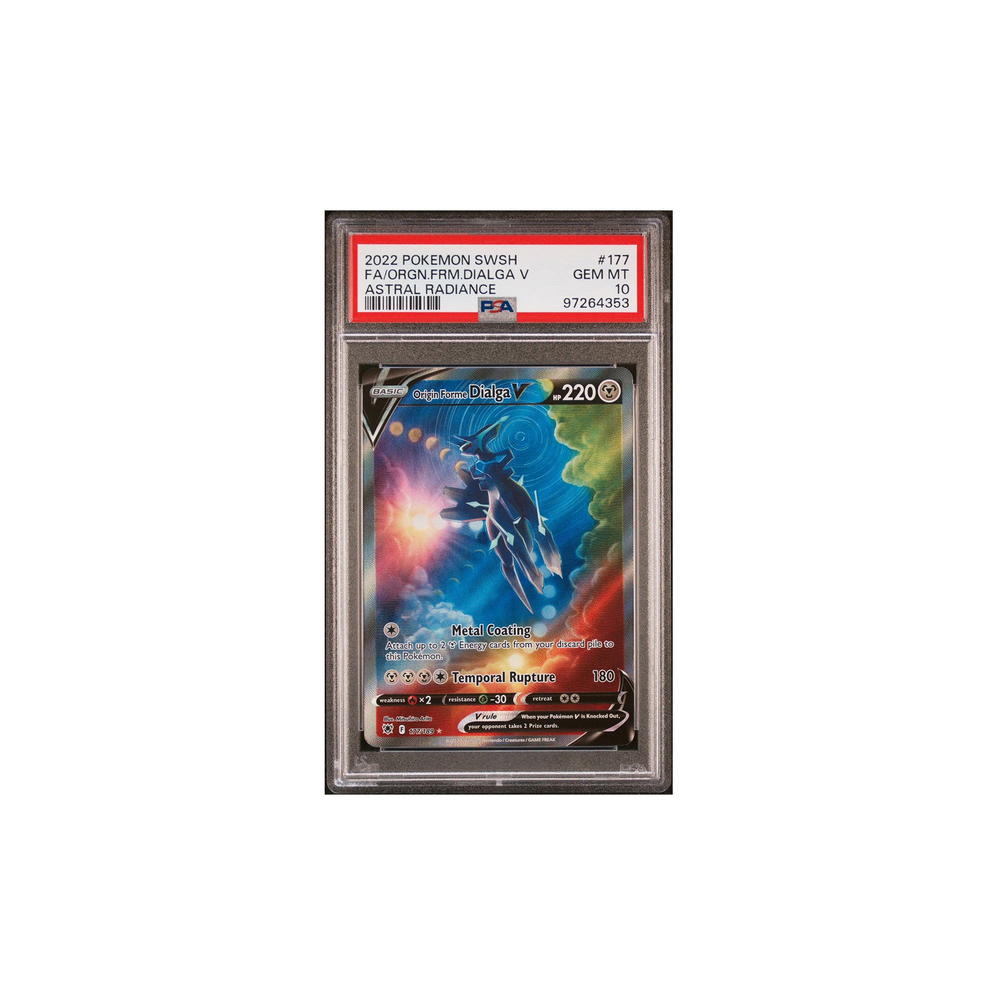 Pokémon 2022 Astral Radiance Origin Forme Dialga V (Full Art) #177 PSA 10 GEM MINT [97264353]