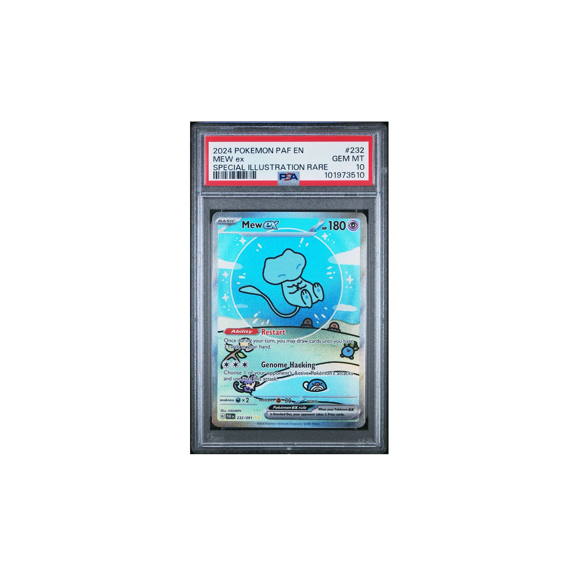 Pokémon 2024 Paldean Fates Mew ex (Special Illustration Rare) #232 PSA GEM MINT 10 [101973510]